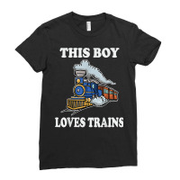 This Boy Loves Trains Gift Train Wagon Lover Gifts T Shirt Ladies Fitted T-shirt | Artistshot