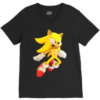 Yellow Hedgehog Jumps Aside V-neck Tee | Artistshot