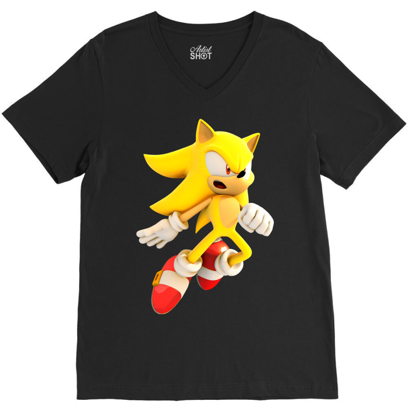 Yellow Hedgehog Jumps Aside V-neck Tee | Artistshot