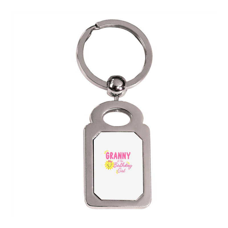 Granny Of Sunshine 1st Birthday Sunshine Girl Birthday T Shirt Silver Rectangle Keychain | Artistshot