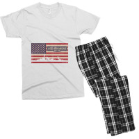 Uss Arkansas Bb 33 Battleship Vintage Usa Flag Gift Men's T-shirt Pajama Set | Artistshot