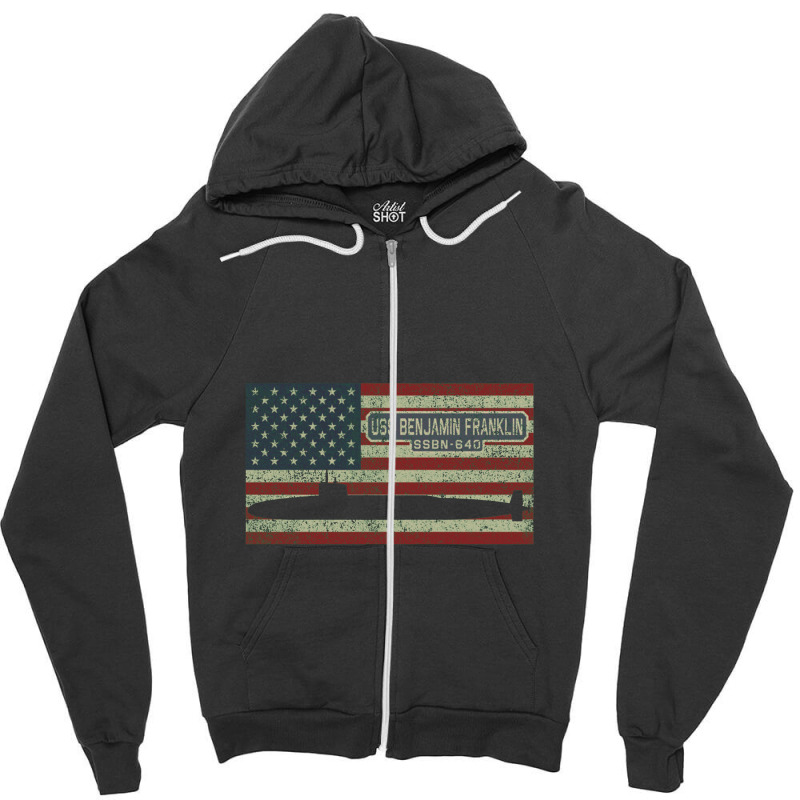 Uss Benjamin Franklin Ssbn 640 Fleet Ballistic Missile Submarine Zipper Hoodie by naeshastores | Artistshot