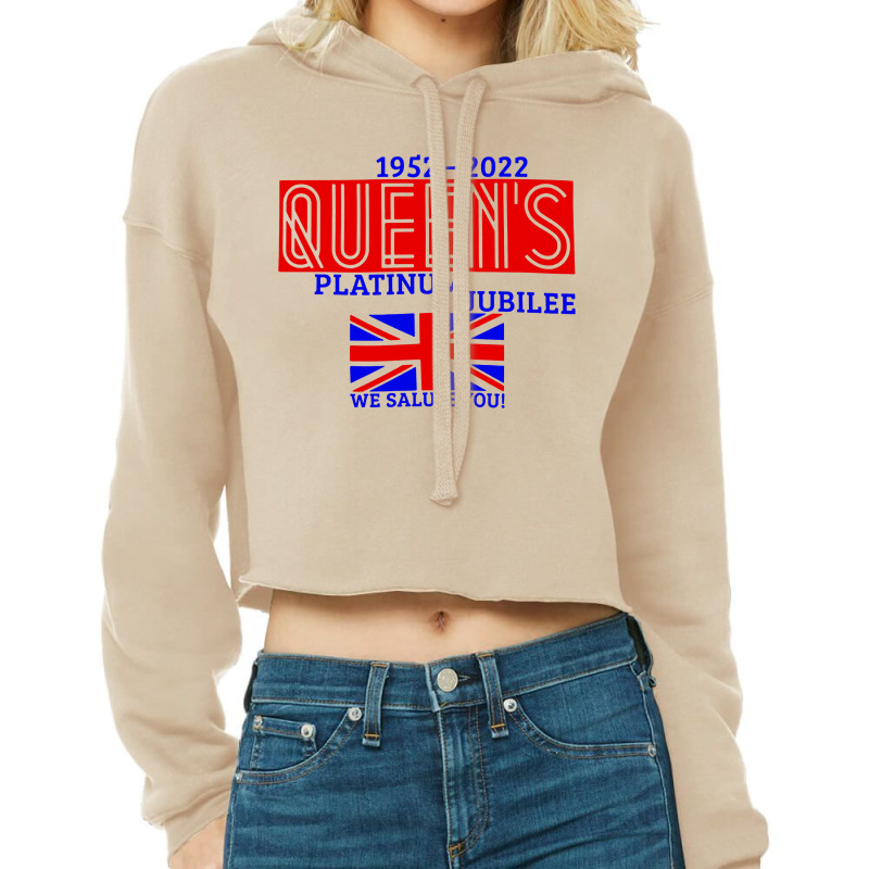 We Salute You Elizabeth Ii Cropped Hoodie by Admiral Art | Artistshot