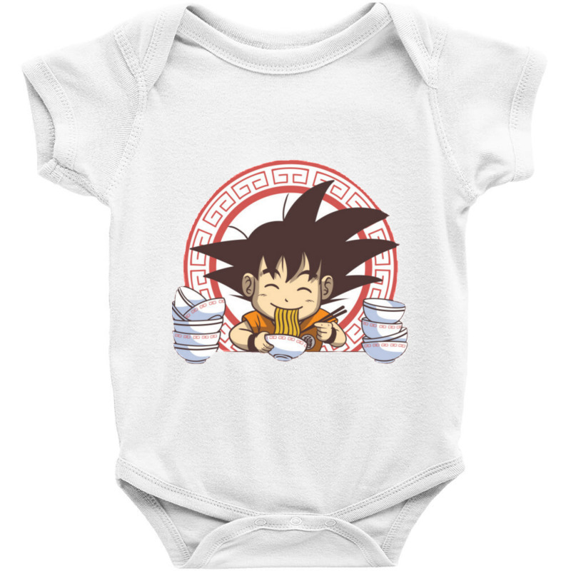 Little Goku Eating Noodles Baby Bodysuit by Ha Thu | Artistshot