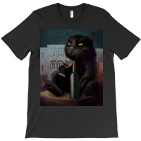 Black Cat Drink Forget Things 3 T-shirt | Artistshot