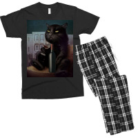 Black Cat Drink Forget Things 3 Men's T-shirt Pajama Set | Artistshot