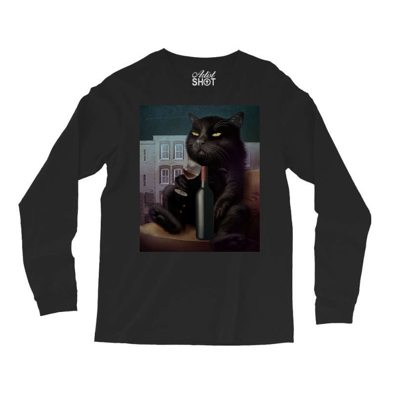 Black Cat Drink Forget Things 3 Long Sleeve Shirts | Artistshot