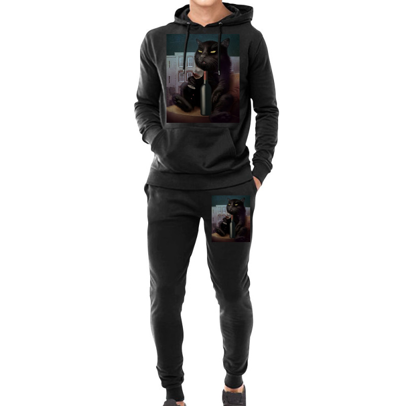 Black Cat Drink Forget Things 3 Hoodie & Jogger Set | Artistshot