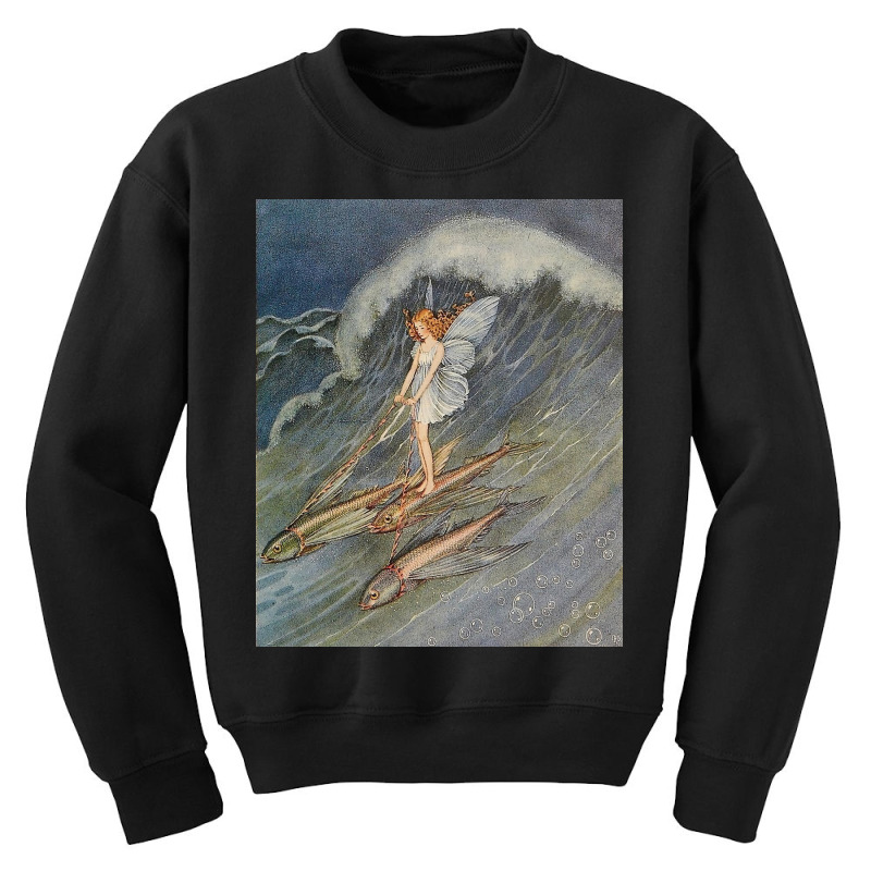 Flower Fairy On A Wave Youth Sweatshirt | Artistshot