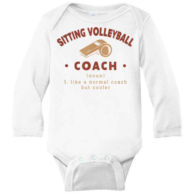 Sitting Volleyball Coach Definition Funny Volleyball Player T Shirt Long Sleeve Baby Bodysuit | Artistshot