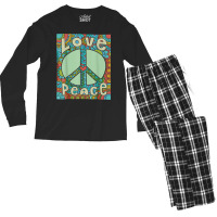 Peace Sign Love T Shirt 60s 70s Tie Die Hippie Costume Video Games Cha Men's Long Sleeve Pajama Set | Artistshot