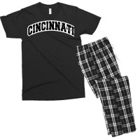 Cincinnati Ohio Varsity Style Vintage Red Tank Top Men's T-shirt Pajama Set | Artistshot