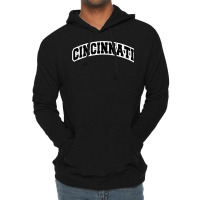 Cincinnati Ohio Varsity Style Vintage Red Tank Top Lightweight Hoodie | Artistshot