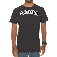 Cincinnati Ohio Varsity Style Vintage Red Tank Top Vintage T-shirt | Artistshot