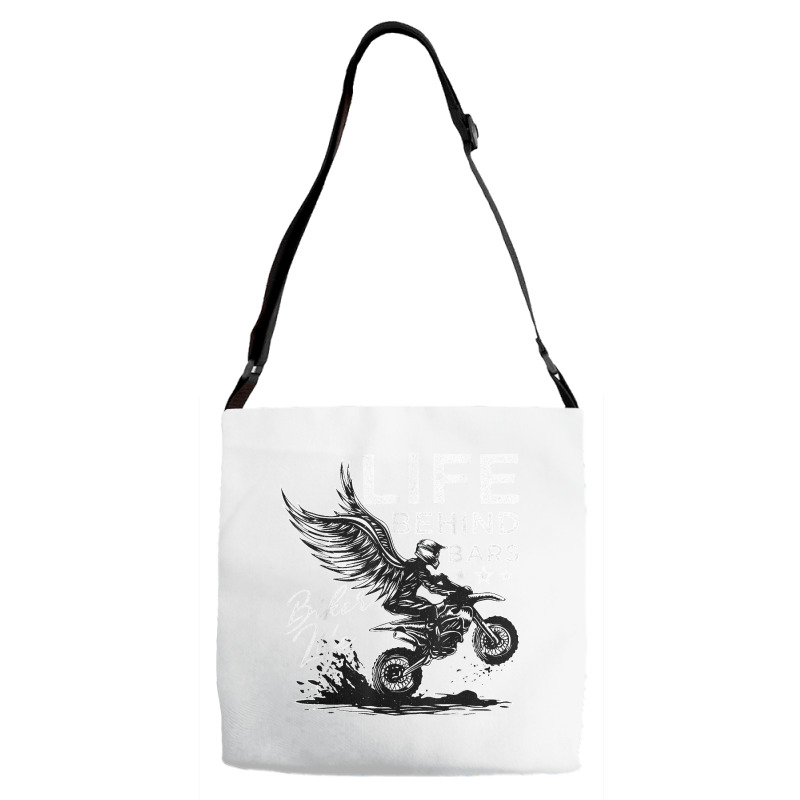 Life Behind Bars Motorcycle Racing Extreme Sports T Shirt Adjustable Strap Totes | Artistshot