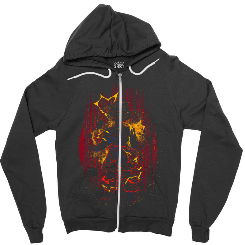 Shadow Of The Saiyan Zipper Hoodie by Ha Thu | Artistshot