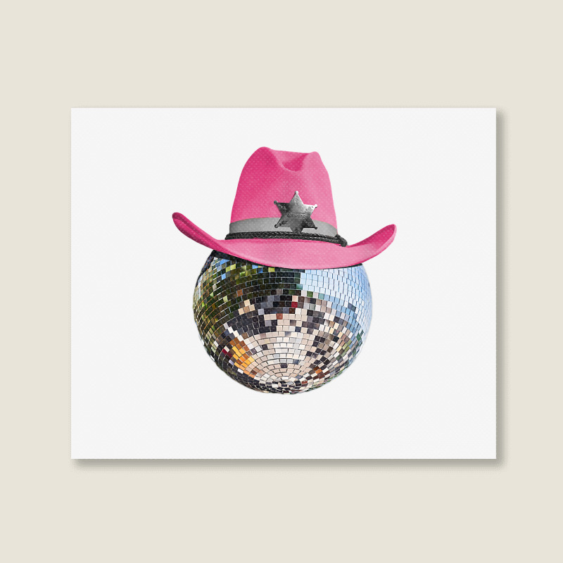 Disco Ball Wearing Pink Cowboy Hat Club Retro