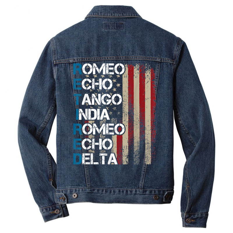 Phonetic Alphabet Retired Veteran Retirement Army Military T Shirt Men Denim Jacket | Artistshot