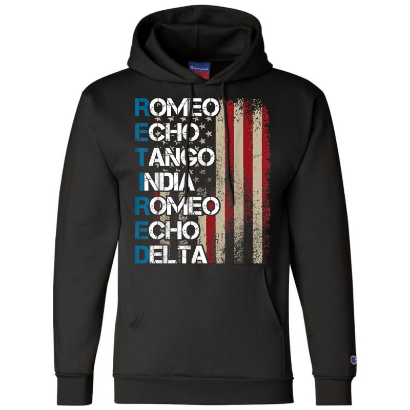 Phonetic Alphabet Retired Veteran Retirement Army Military T Shirt Champion Hoodie | Artistshot