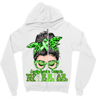 Women Messy Bun Lymphoma Cancer Warrior Gifts T Shirt Zipper Hoodie | Artistshot