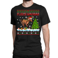 Fleece Navidad Christmas Lights Sweater Santa Reindeer Horse T Shirt Classic T-shirt | Artistshot