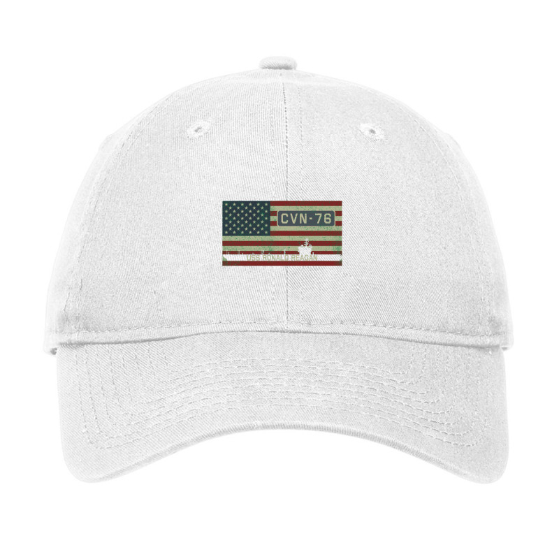 Uss Ronald Reagan Cvn 76 Vintage American Flag Gift Adjustable Cap by naeshastores | Artistshot