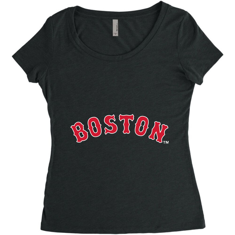 Lettering | Boston | Baseball Women's Triblend Scoop T-shirt | Artistshot