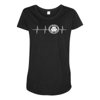 Viking Heartbeat Knot Valknut Wotan Odin Walhalla T Shirt Maternity Scoop Neck T-shirt | Artistshot