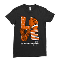 Football American Football Leopard Love Football Game Mommy Life Fall  Ladies Fitted T-shirt | Artistshot