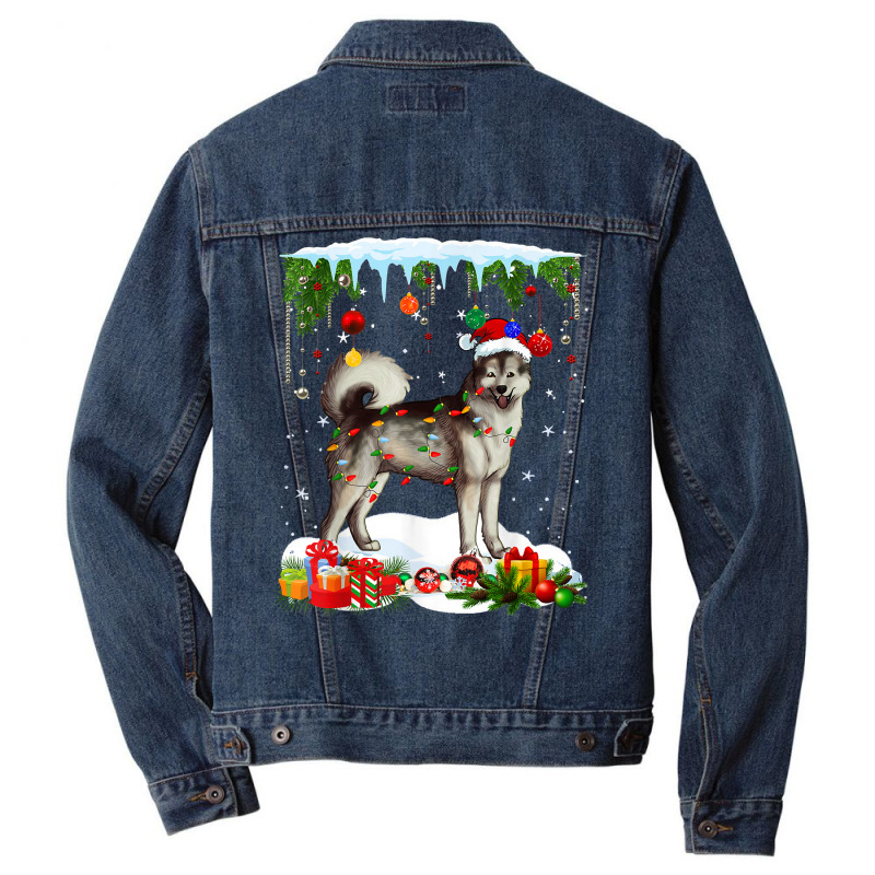 Funny Alaskan Malamute Dog Christmas Xmas Cute T Shirt Men Denim Jacket | Artistshot