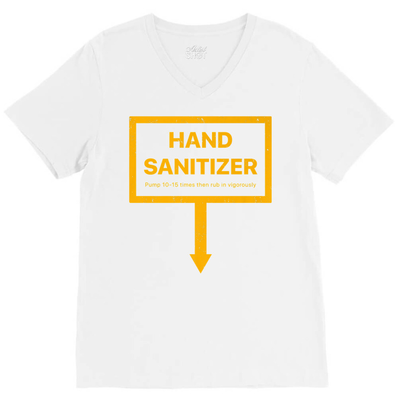 Hand Sanitizer Funny Adult Yellow Humor Mens Xmas Gag Premium T Shirt V-Neck Tee by loreyviwootenm | Artistshot