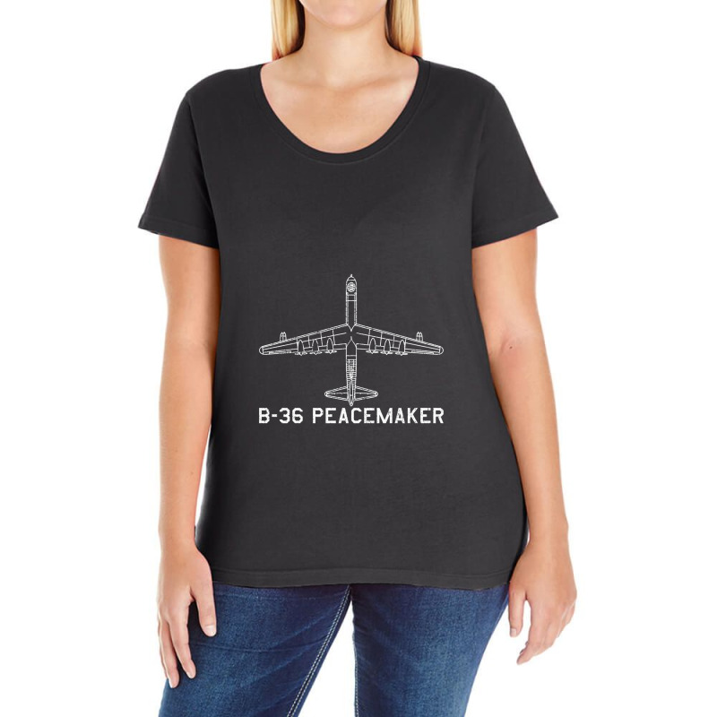 Convair B 36 Peacemaker Airplane Aircraft Blueprint Plane Ladies Curvy T-shirt | Artistshot