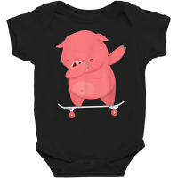 Skateboarding Pig Or Hog On Skateboard Gift For Skater T Shirt Baby Bodysuit | Artistshot