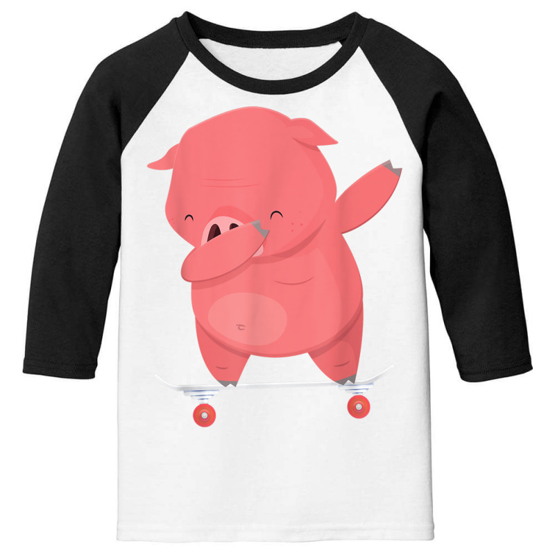 Skateboarding Pig Or Hog On Skateboard Gift For Skater T Shirt Youth 3/4 Sleeve | Artistshot