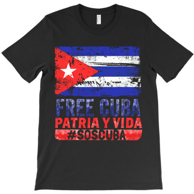 Cuban Protest Fist Flag T-shirt Designed By Johnny Wiggins