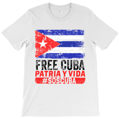 Fist Flag Cuba Vintage T-shirt Designed By Johnny Wiggins