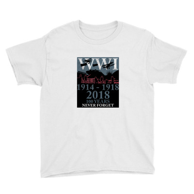 World War One 100 Years Tshirt Commemoration Remember Gift Youth Tee Designed By Naeshastores