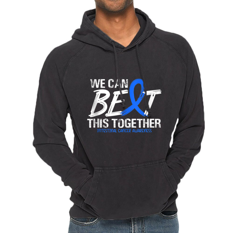 We Can Beat This Together Blue Ribbon Intestinal Cancer Vintage Hoodie by LaytonDesign | Artistshot