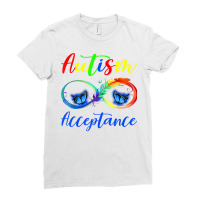 Autism   Red Instead Infinity   Acceptance Butterfly T Shirt Ladies Fitted T-shirt | Artistshot