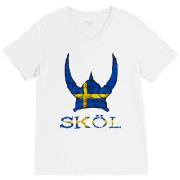 Skol Swedish Viking Helmet Sweden Nordic Northman Swede T Shirt V-neck Tee | Artistshot