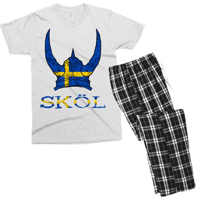 Skol Swedish Viking Helmet Sweden Nordic Northman Swede T Shirt Men's T-shirt Pajama Set | Artistshot