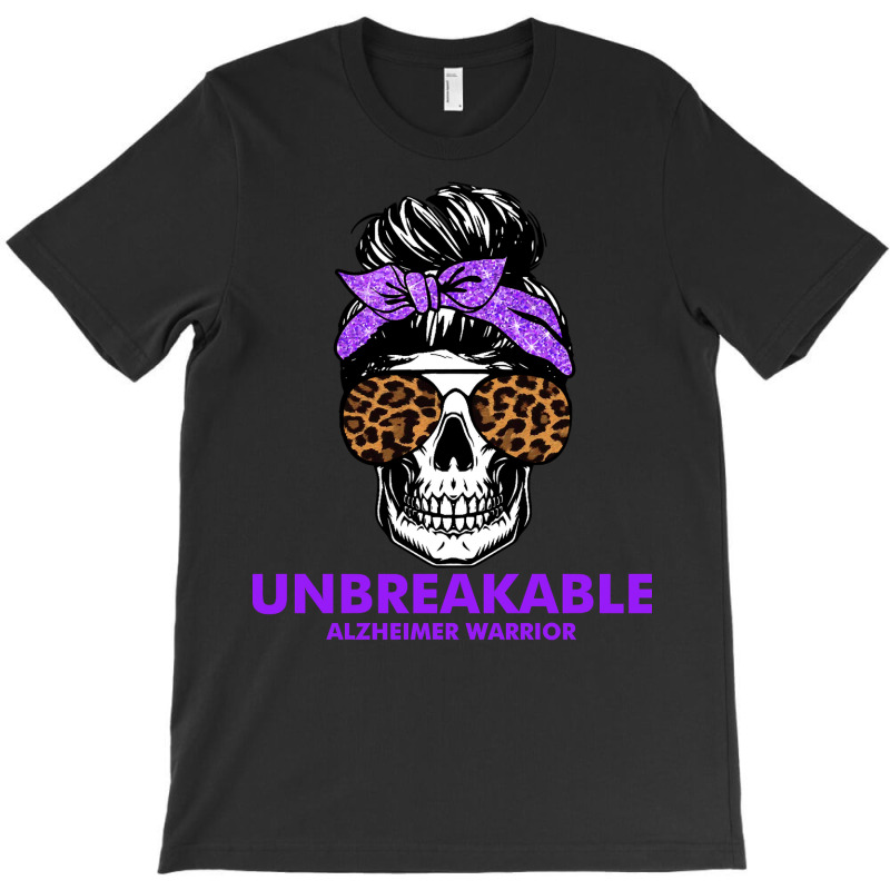 Alzheimers Unbreakable Alzheimer Warrior Skull Halloweenfor Woman 22 A T-shirt | Artistshot