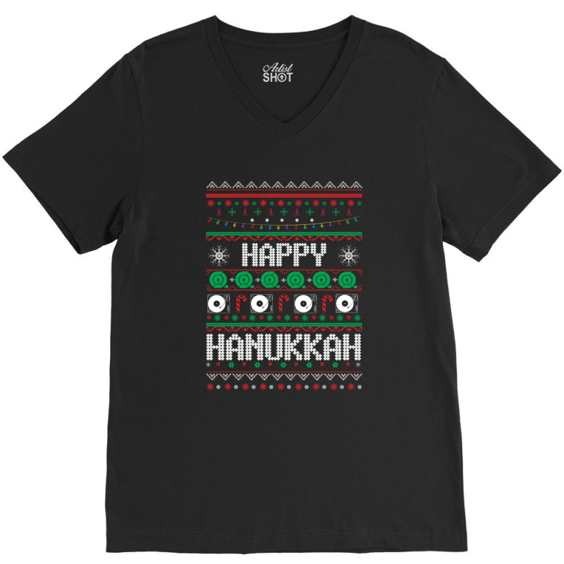 Happy Hanukkah V-neck Tee | Artistshot