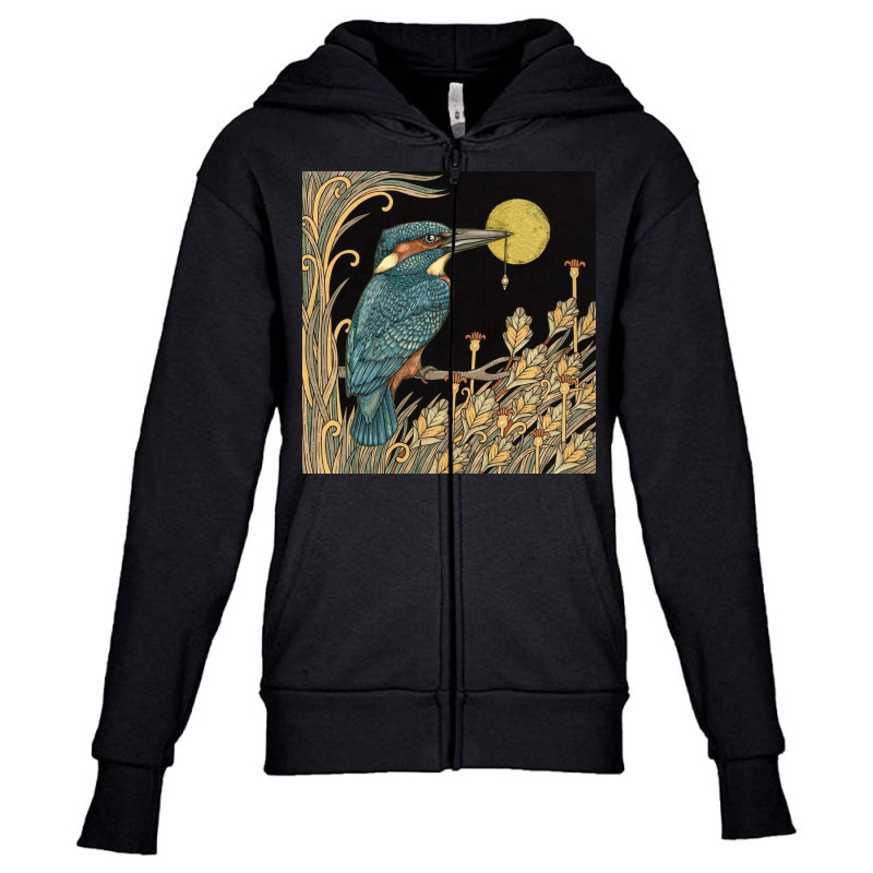 King Fisher Bird Youth Zipper Hoodie by Dorothy A | Artistshot