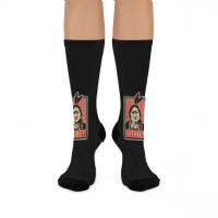 Disobeyy Native American Face Portraitt Anti Colonisation Mexico Usa P Crew Socks | Artistshot