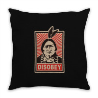 Disobeyy Native American Face Portraitt Anti Colonisation Mexico Usa P Throw Pillow | Artistshot