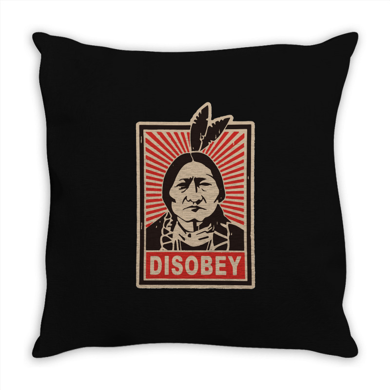 Disobeyy Native American Face Portraitt Anti Colonisation Mexico Usa P Throw Pillow | Artistshot