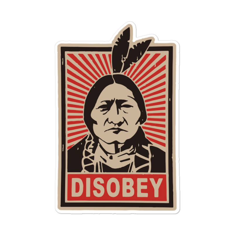 Disobeyy Native American Face Portraitt Anti Colonisation Mexico Usa P Sticker | Artistshot