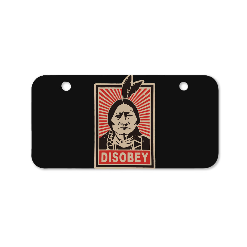 Disobeyy Native American Face Portraitt Anti Colonisation Mexico Usa P Bicycle License Plate | Artistshot