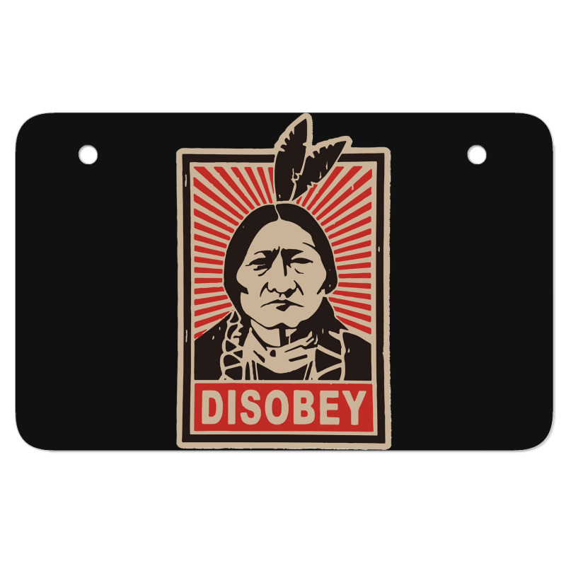 Disobeyy Native American Face Portraitt Anti Colonisation Mexico Usa P Atv License Plate | Artistshot